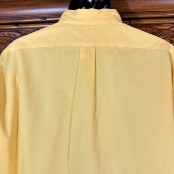 Ralph Lauren Polo Yellow Blue Pony Classic Fit 100% Cotton Button Down Shirt - Picture 7 of 9